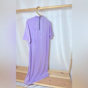 ASOS DESIGN slinky midi t-shirt dress with zip neck